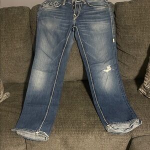 True Religion Women's Boot Cut Jeans - Distressed Blue